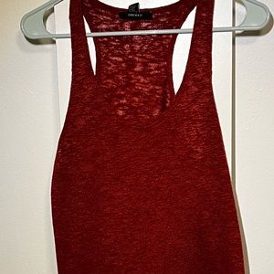 Red boho tank top
